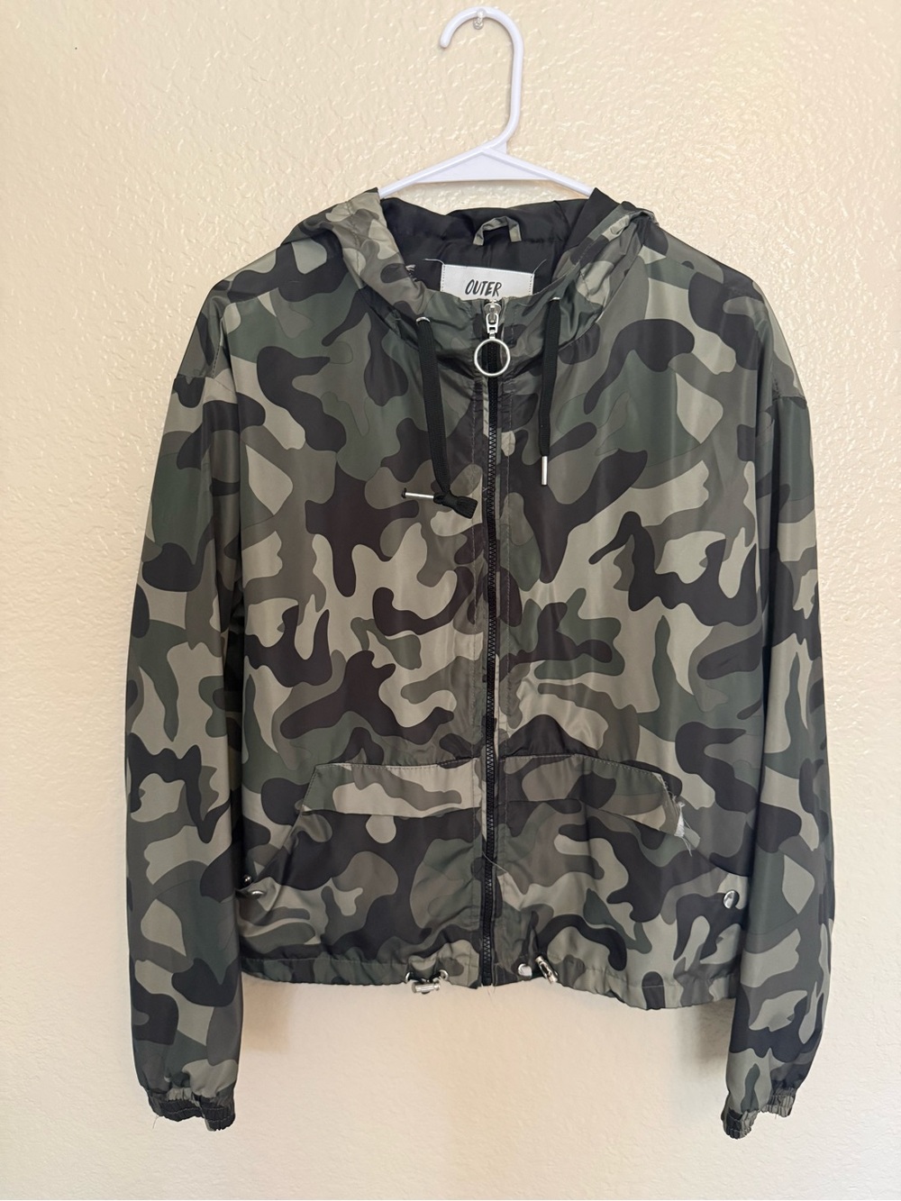 Outer Edge Camo Hooded Windbreaker